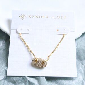 💕 Kendra Scott Bailey White CZ Pave Necklace Gold